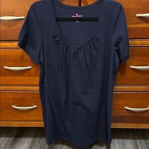 Woman Within Navy Tunic Top